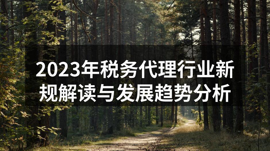 2023年税务代理行业新规解读与发展趋势分析